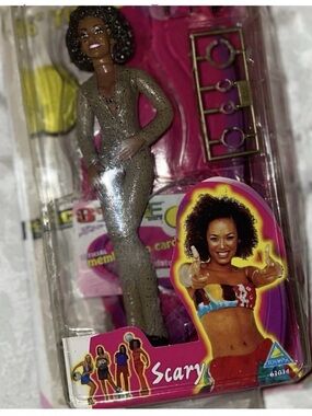 Vintage Collectible Spice Girls Scary Doll in Sparkly Silver Jumpsuit Barbie